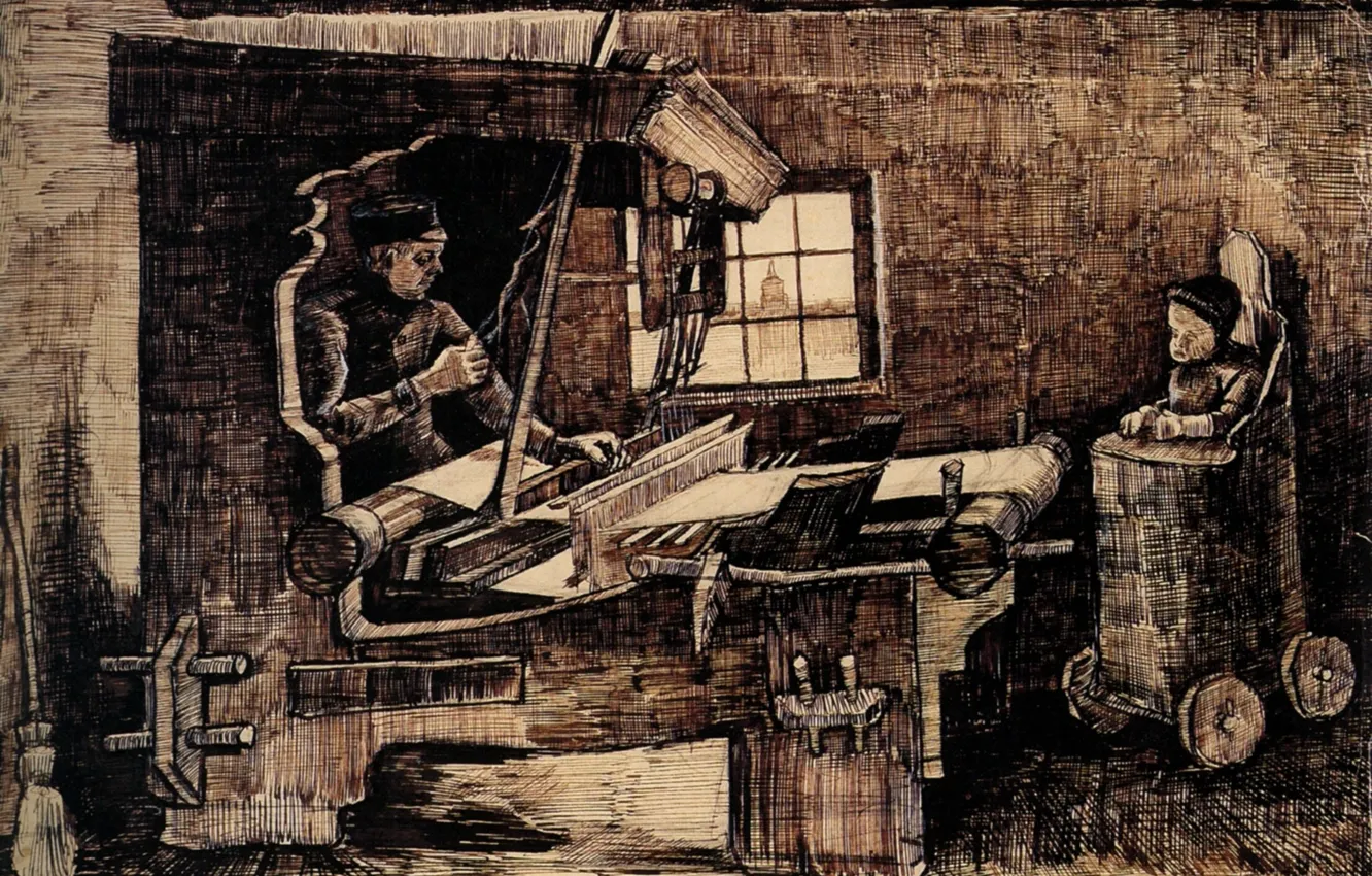 Photo wallpaper Weaver, Vincent van Gogh, with a Baby in a Highchair