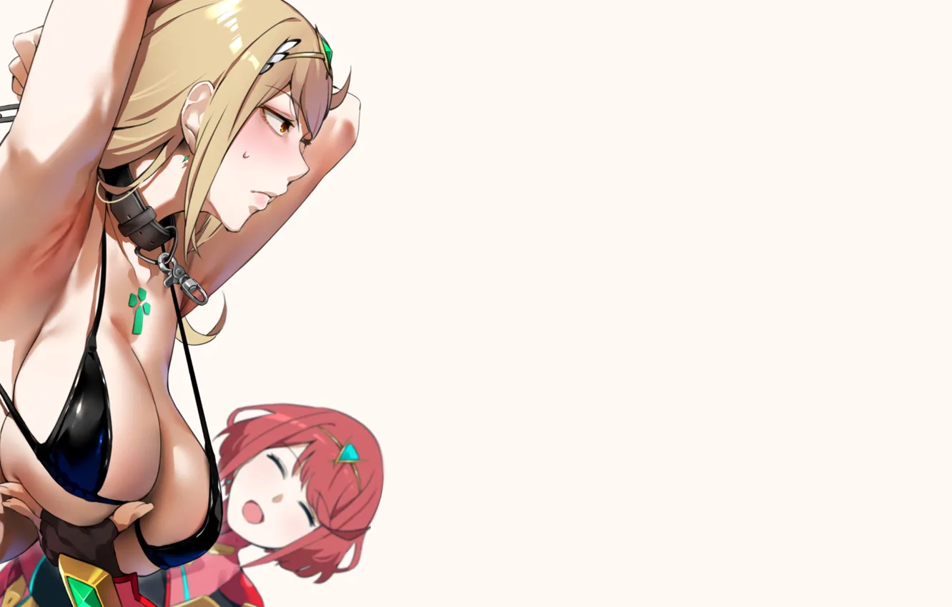 Photo wallpaper girl, girls, boobs, anime, breasts, babe, babes, oppai