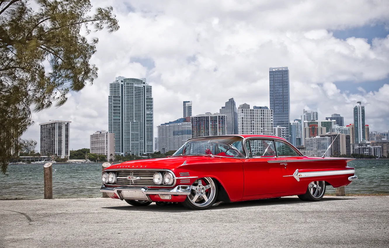 Photo wallpaper machine, auto, Chevrolet, 1960, Car, Impala, Wheels Boutique &ampamp; HRE Wheels