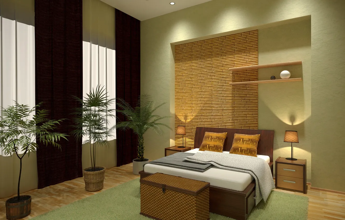 Photo wallpaper room, interior, render, 3D Art