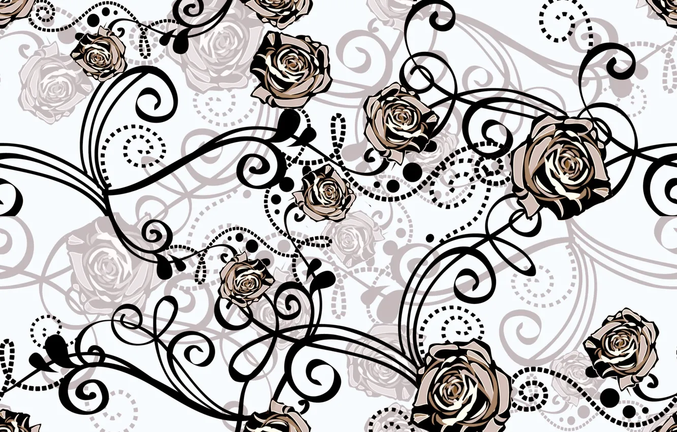 Photo wallpaper background, pattern, roses
