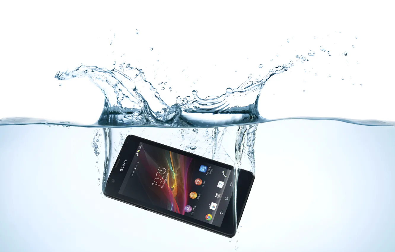 Photo wallpaper sony, water, xperia, mobile