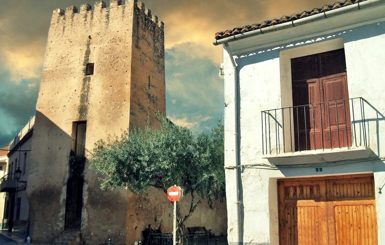 Photo wallpaper city, tower, Spain, ALBAL, AMVC