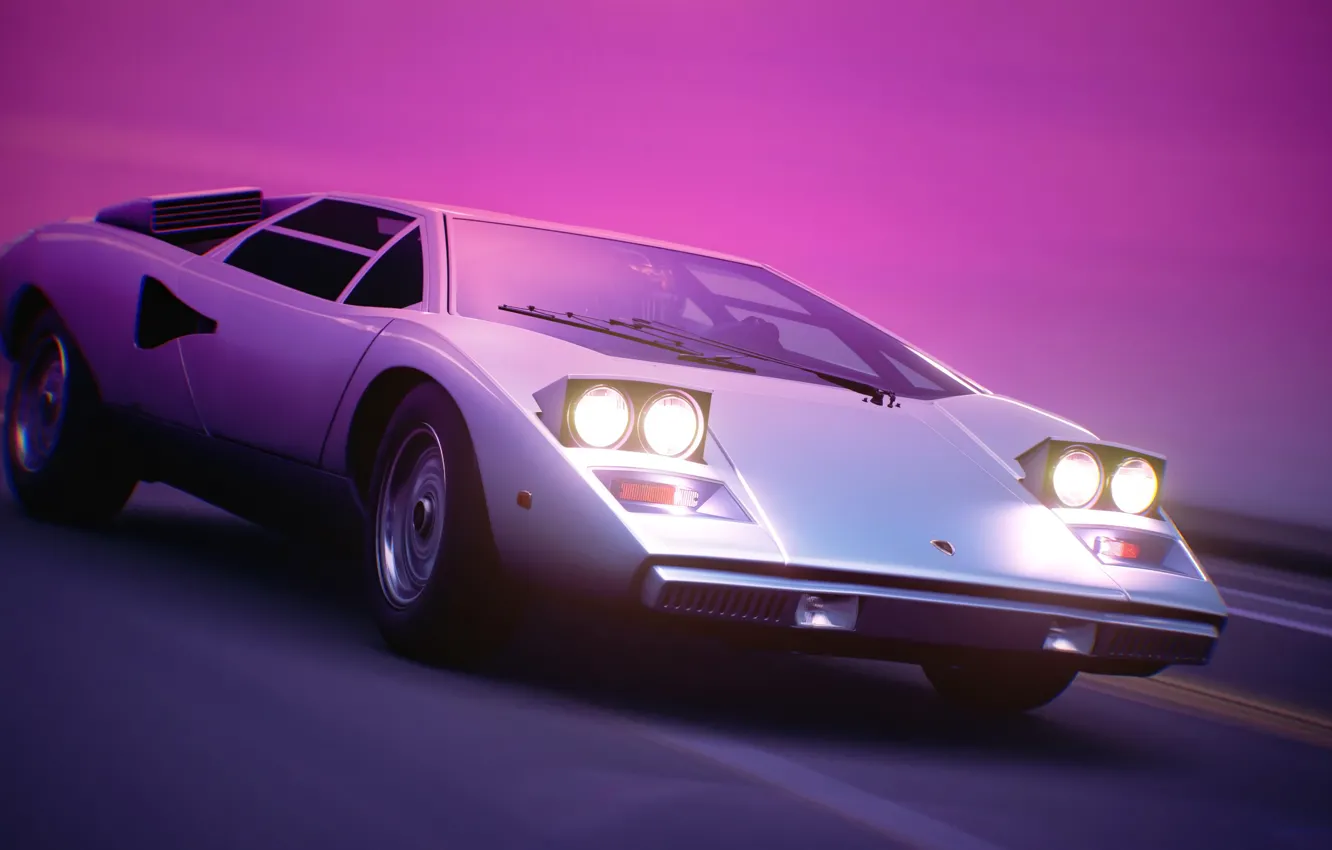 Photo wallpaper Auto, Music, Lamborghini, Machine, Style, Background, 80s, Style