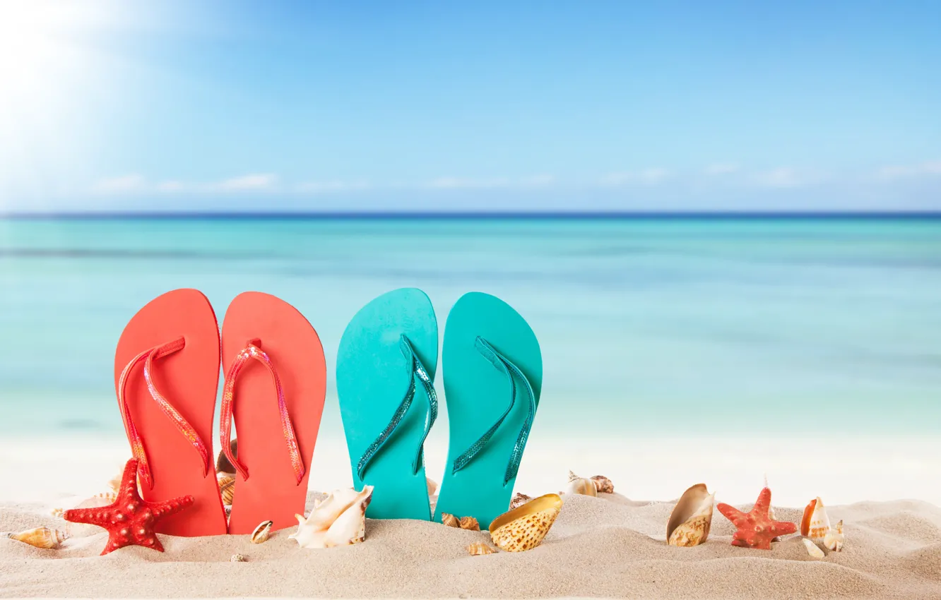 Photo wallpaper sand, sea, beach, summer, the sun, shell, summer, beach