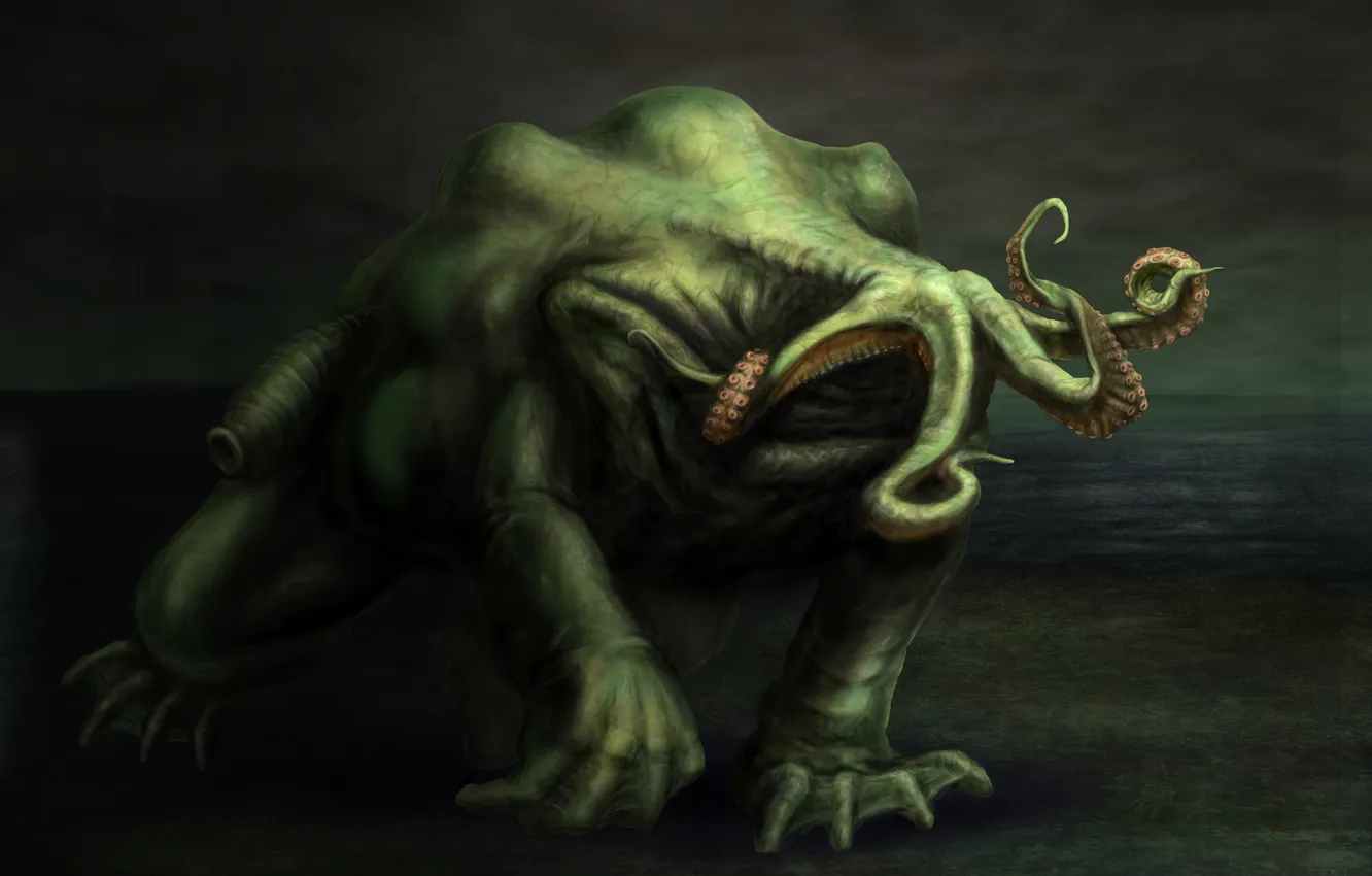 Photo wallpaper green, tentacles, Creatures, macaques