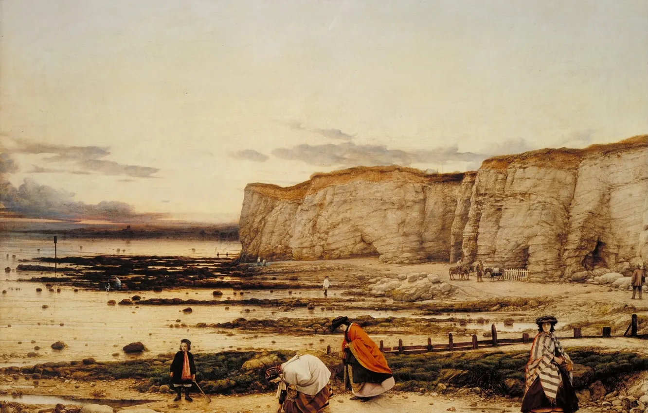 Photo wallpaper coast, people, picture, william dyce, pegwell bay