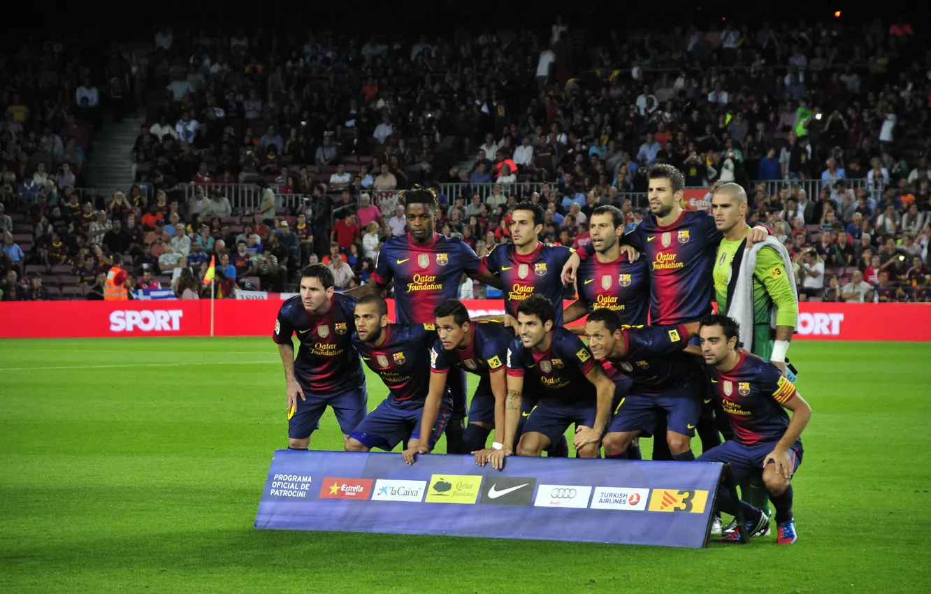 Photo wallpaper football, team, football, Barcelona, Fabregas, Javi, Barcelona, Camp Nou