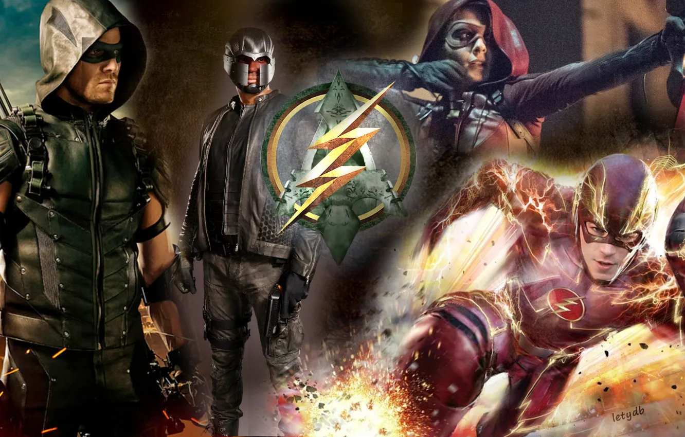 Photo wallpaper flash, arrow, barry allen, oliver queen, flash and arrow