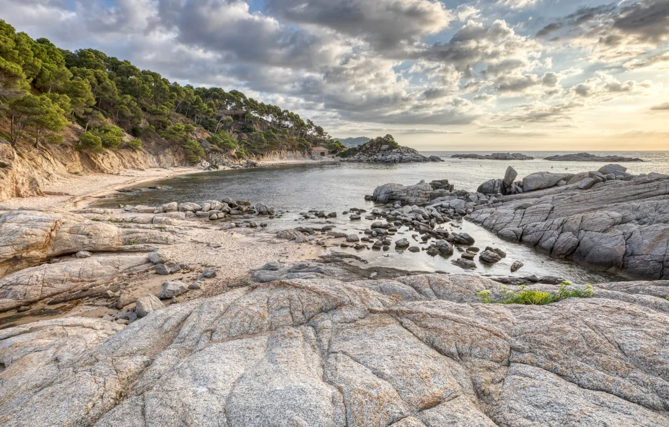 Photo wallpaper rocks, shore, Spain, Catalonia