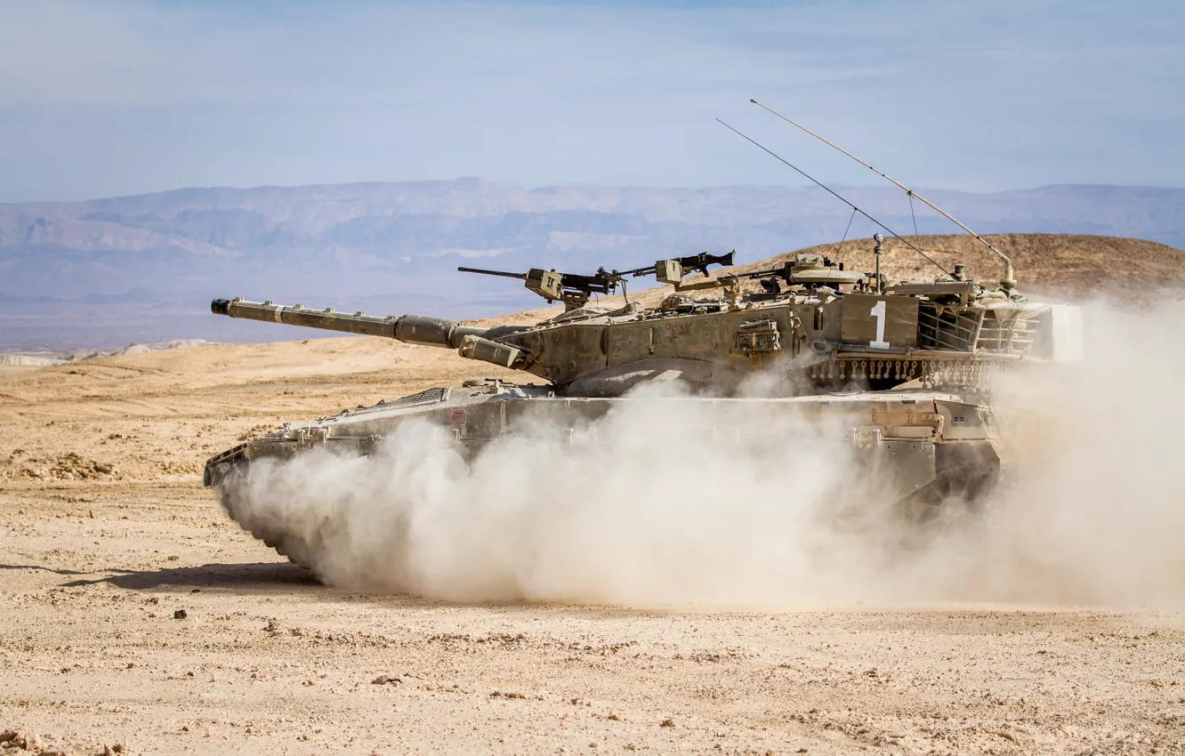Photo wallpaper sand, desert, tank, combat, main, Merkava, Israel, "Merkava"