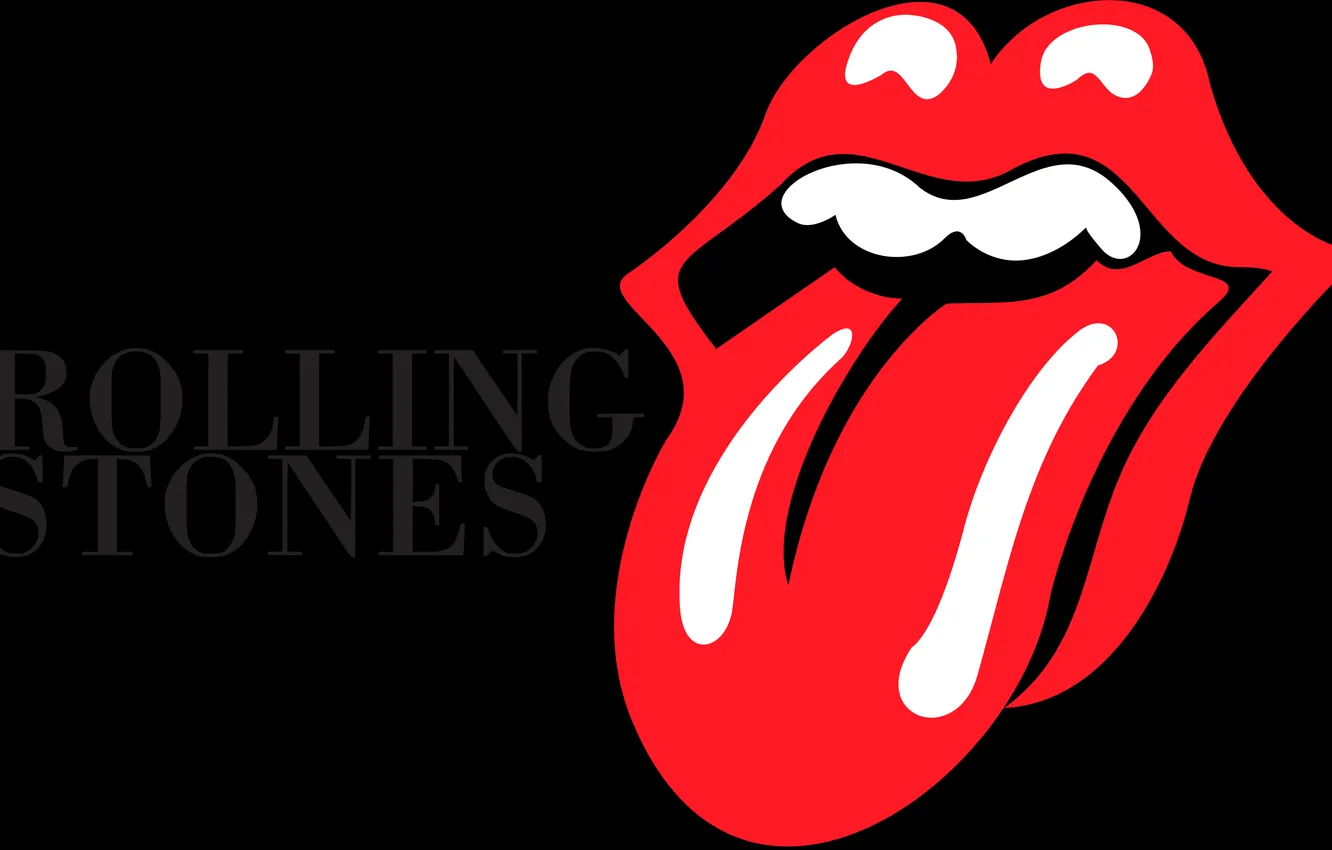 Photo wallpaper music, logo, group, black background, The Rolling Stones