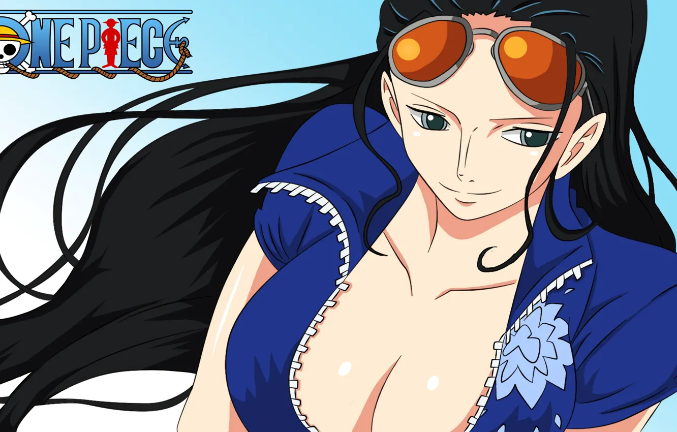 Photo wallpaper girl, sexy, cleavage, One Piece, long hair, boobs, anime, beautiful