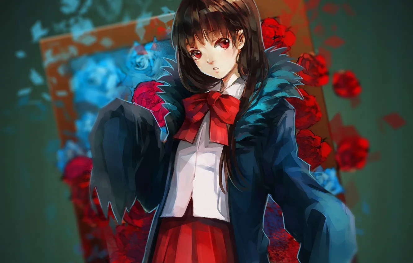 Photo wallpaper roses, art, girl, game, eve