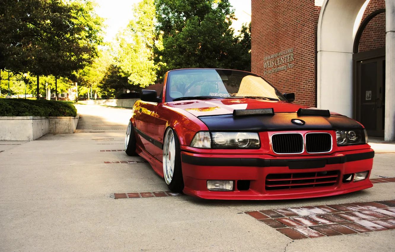 Photo wallpaper red, tuning, BMW, BMW, red, convertible, tuning, Cabrio
