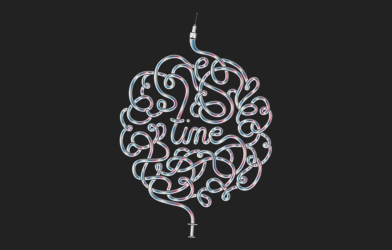 Photo wallpaper time, art, syringe, time