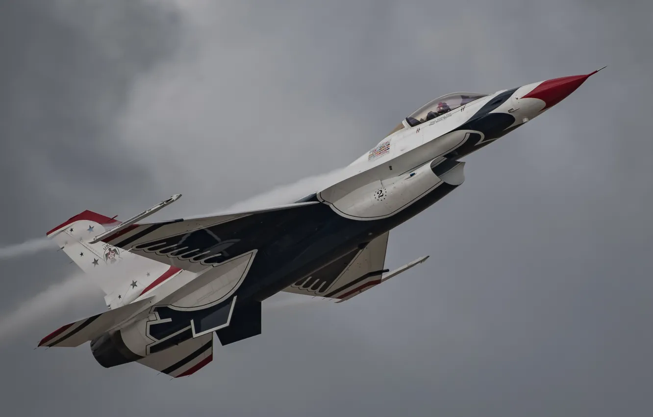 Photo wallpaper fighter, F-16, Fighting Falcon, Thunderbird