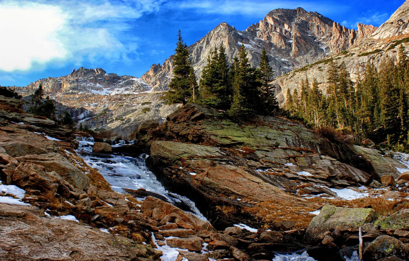 Photo wallpaper trees, landscape, mountains, nature, waterfall, ate, Yosemite, national Park