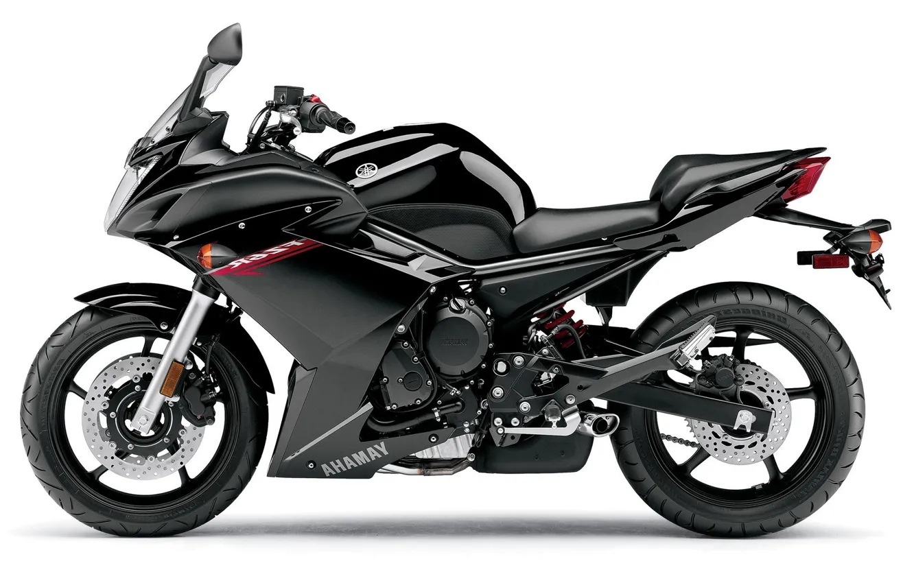 Photo wallpaper black, white background, Yamaha, black, Yamaha, sportbike, sport bike, FZ6R