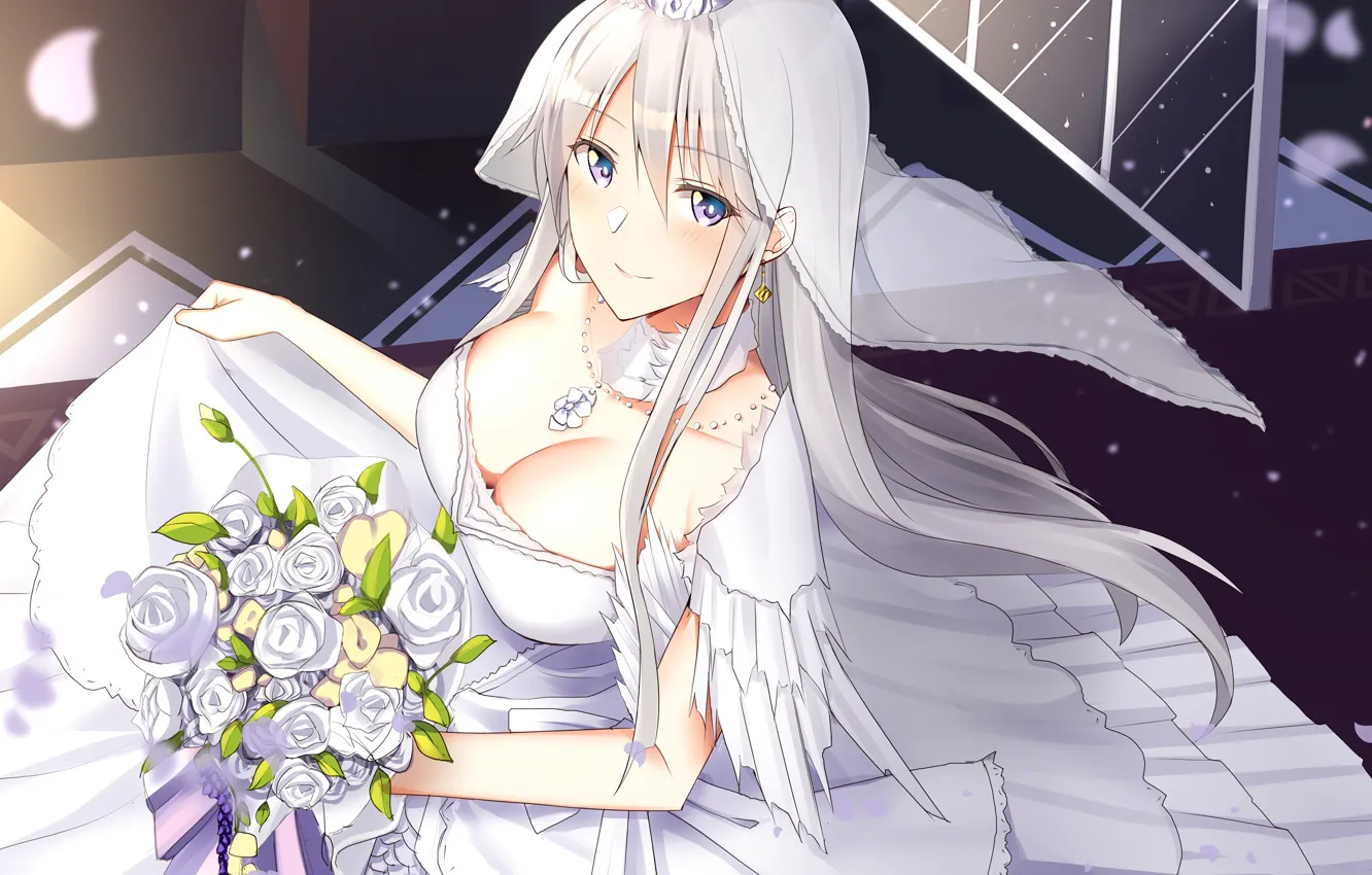 Photo wallpaper girl, sexy, Enterprise, boobs, anime, beautiful, pretty, erotic