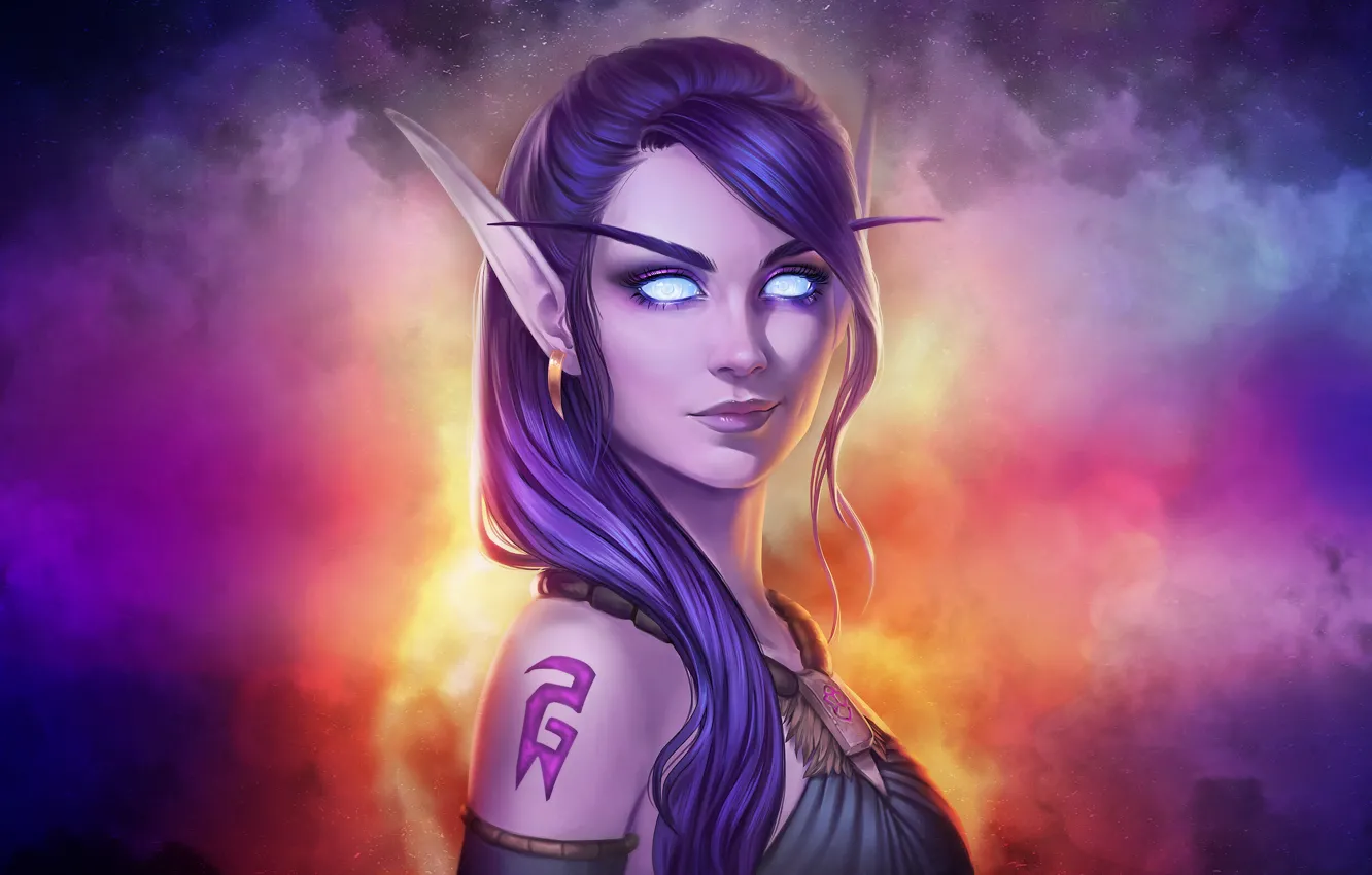 Photo wallpaper girl, face, style, fiction, elf, figure, lips, girl