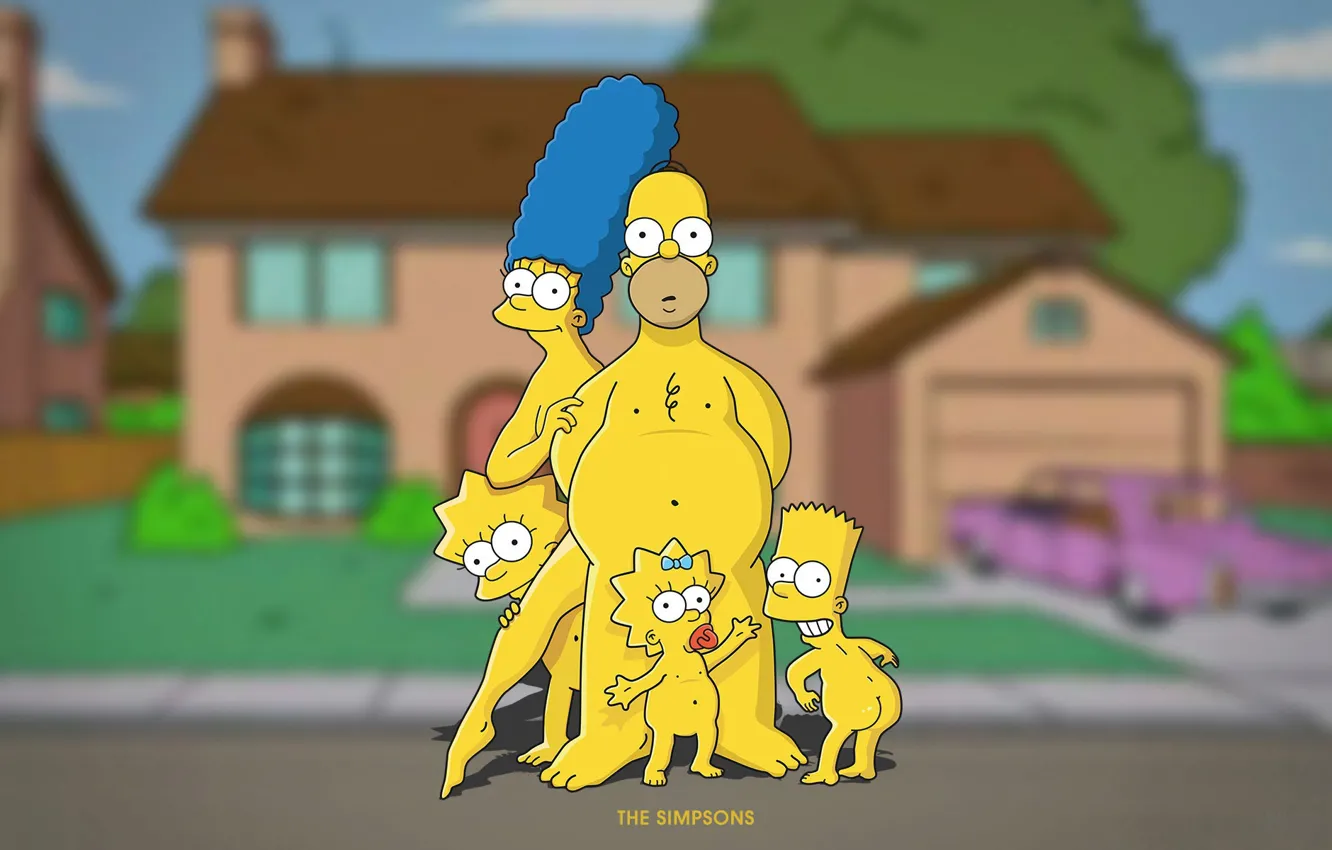 Photo wallpaper naked, cartoon, The simpsons, Maggie, Maggie, Simpsons, Bart, Homer