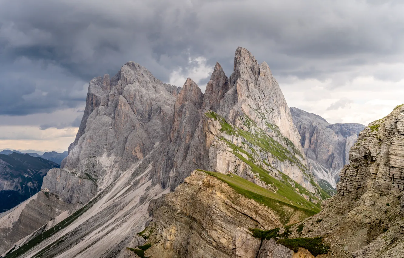 Photo wallpaper the sky, clouds, mountains, clouds, nature, rocks, Alps, Italy