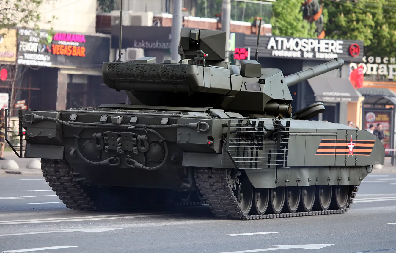 Photo wallpaper Moscow, Parade, May 9, Armata, Rehearsal