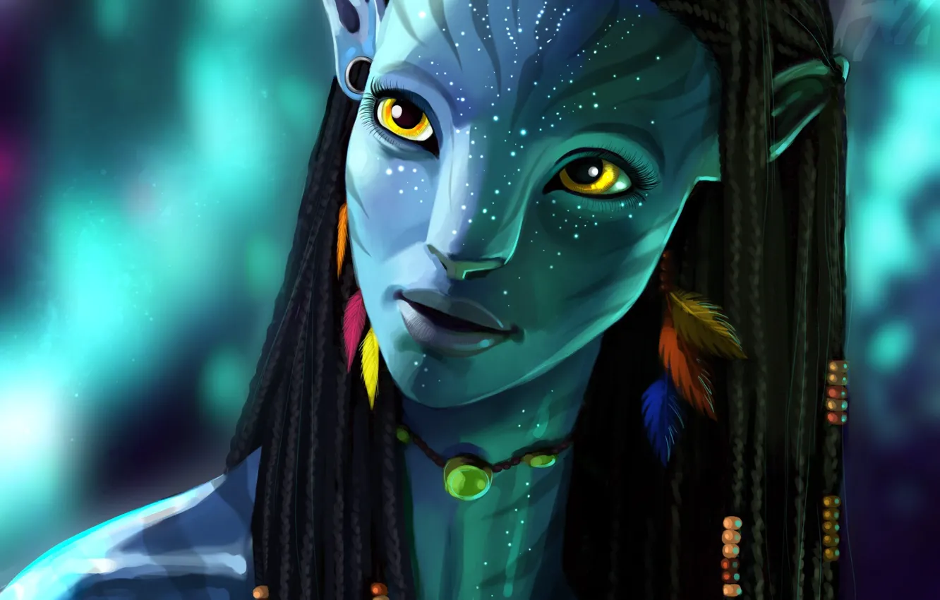 Photo wallpaper Avatar, Neytiri, Avatar, The film, Neytiri, Zoe Saldana