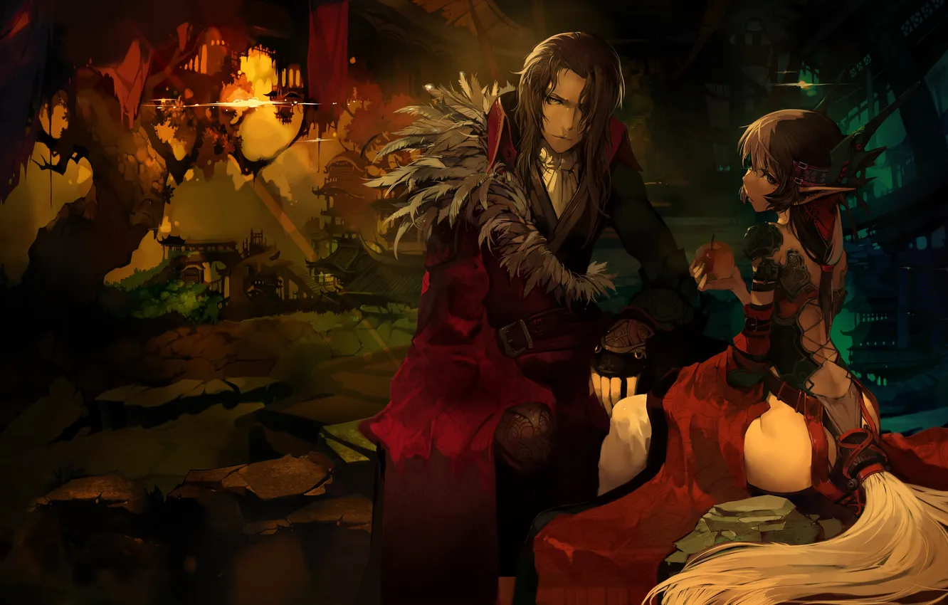 Photo wallpaper girl, the city, art, guy, elf, bebe1999