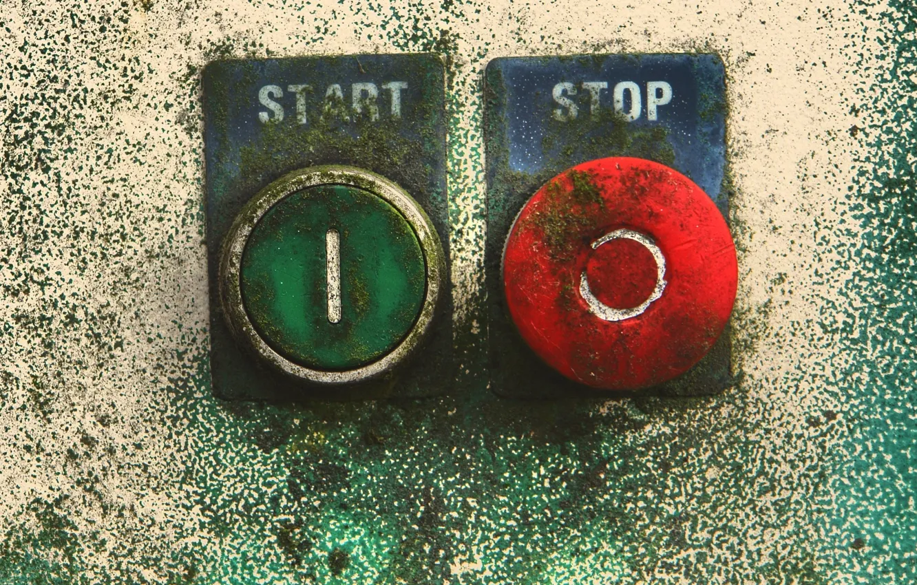 Photo wallpaper button, stop, start