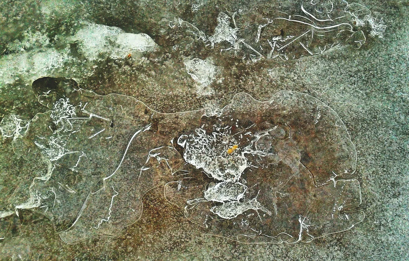 Photo wallpaper winter, January 2025, drawings on ice