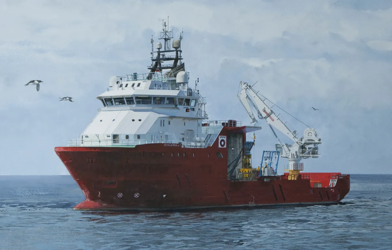 Photo wallpaper sea, the sky, bird, Supply vessel, Marshall Islands, GO ELECTRA