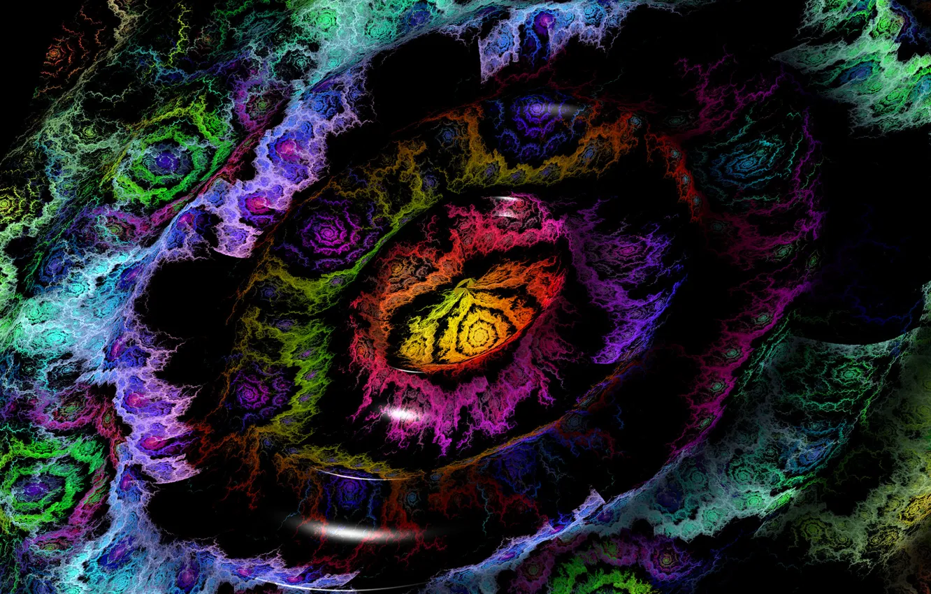 Photo wallpaper wave, light, circles, color, twilight, the volume