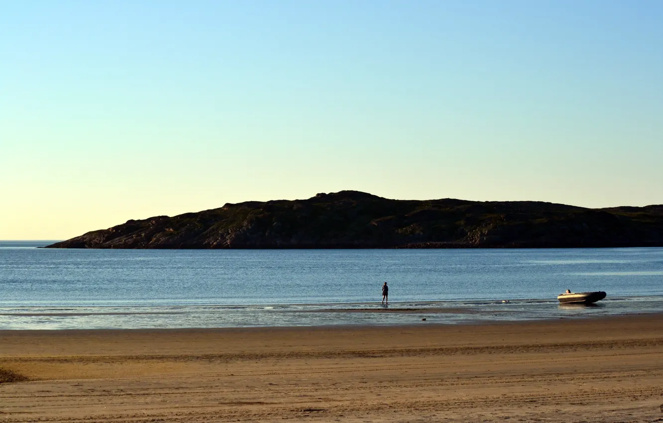 Photo wallpaper summer, boat, Teriberka