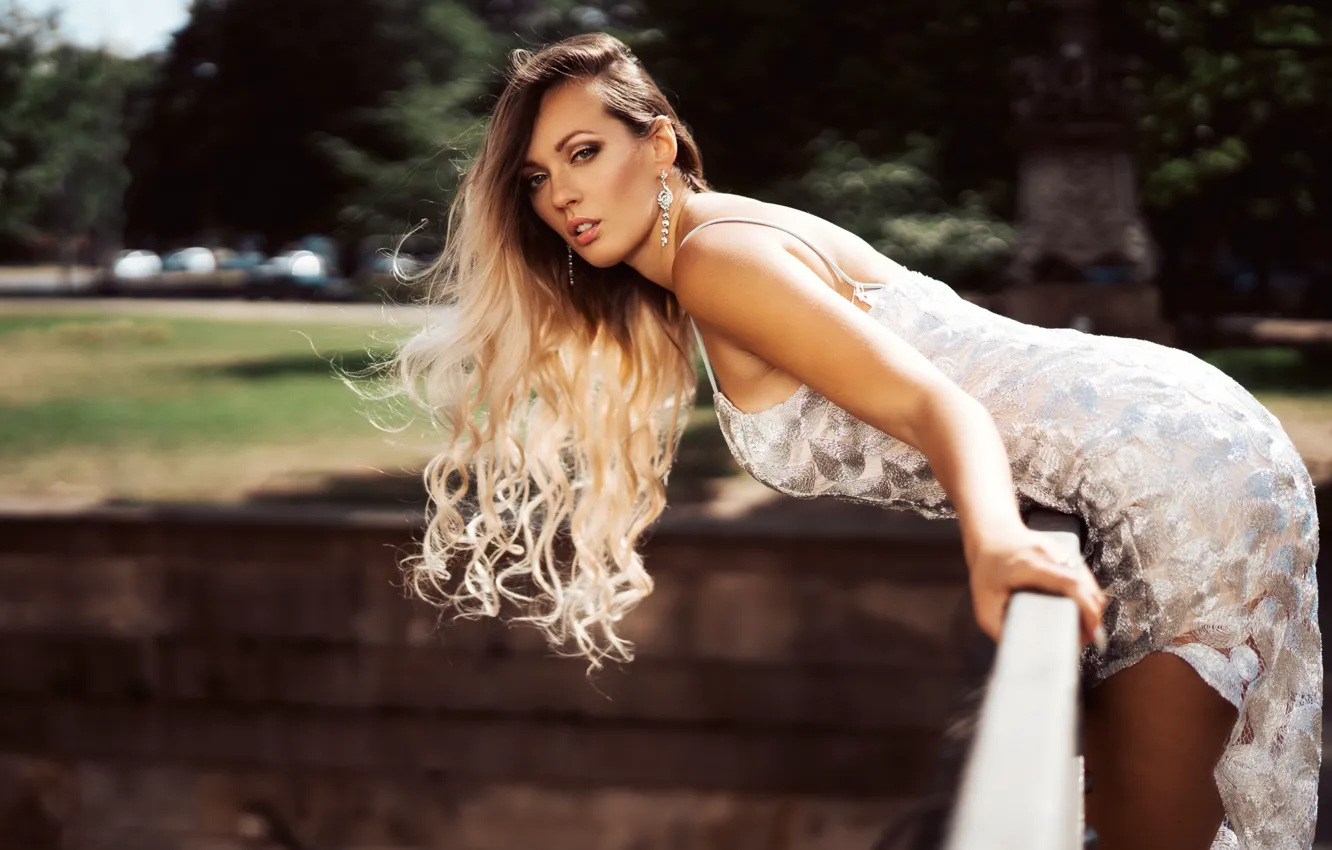 Photo wallpaper girl, pose, hair, dress, Olya Alessandra, Andreas-Joachim Lins