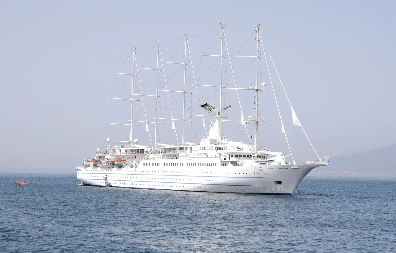 Photo wallpaper water, sailboat, mast, cruise ship, Wind Surf