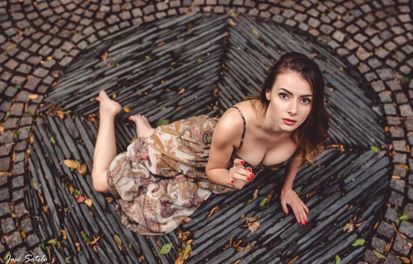 Photo wallpaper look, girl, pose, dress, Jose Sotelo