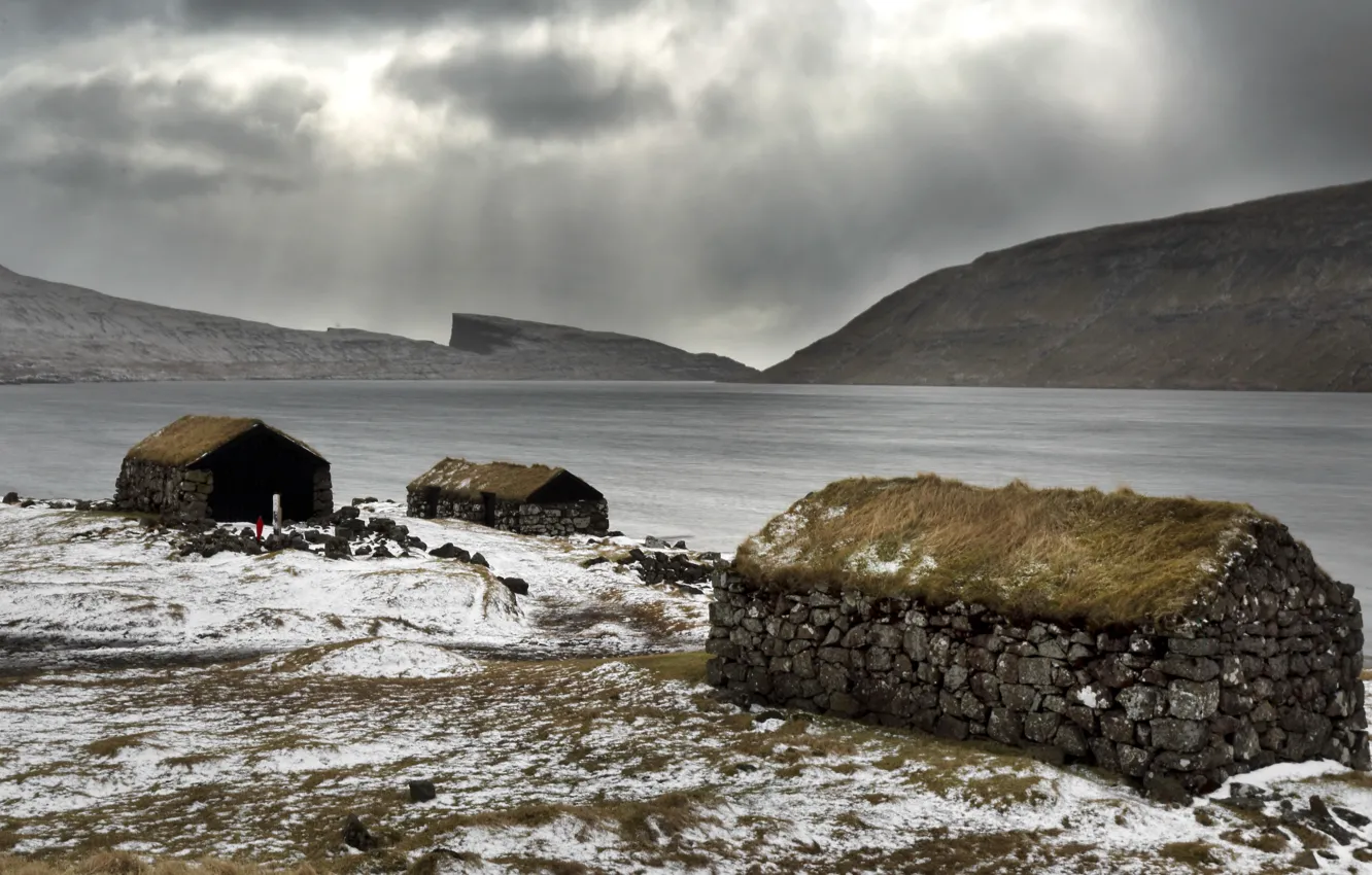 Photo wallpaper sea, shore, Faroe islands