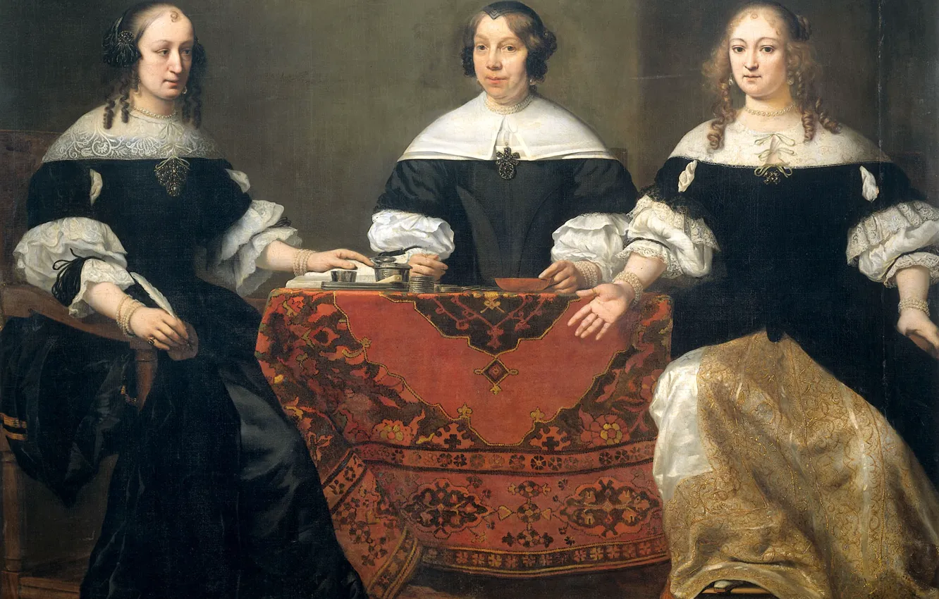 Photo wallpaper portrait, picture, Ferdinand Bol, Three Of The Regent