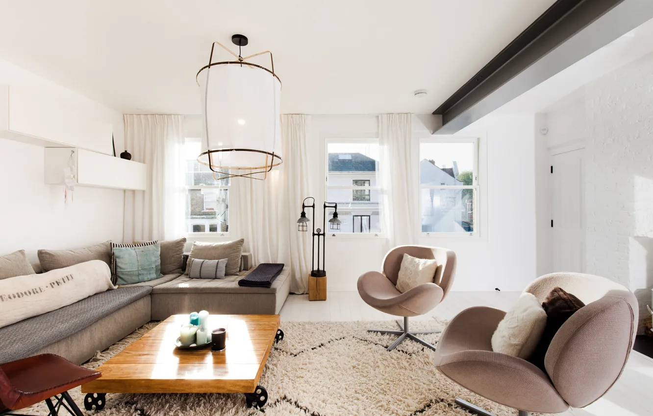 Photo wallpaper design, style, room, London, interior, UK, living room, London