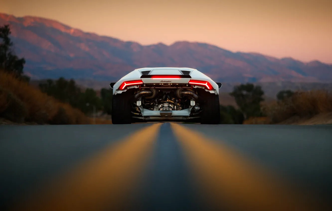 Photo wallpaper road, Lamborghini, Huracan, Larry Chen