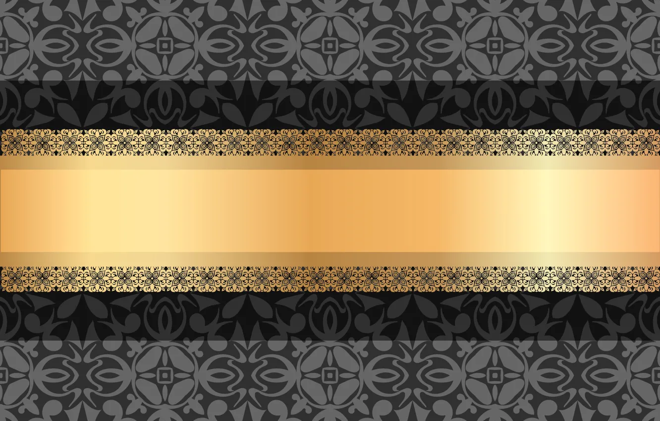 Photo wallpaper background, vector, texture, grey background, ornament, gold ribbon