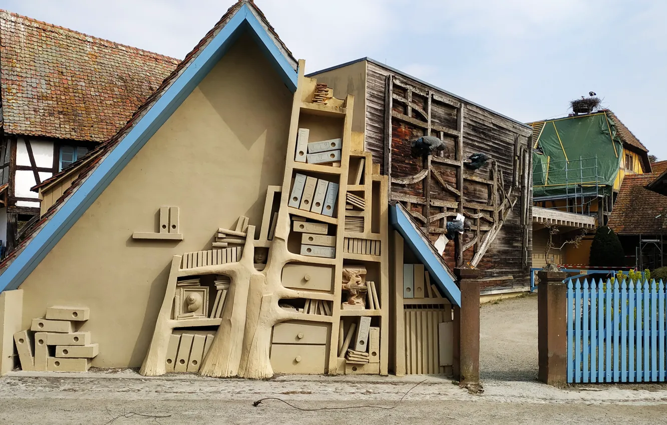 Photo wallpaper house, France, Alsace