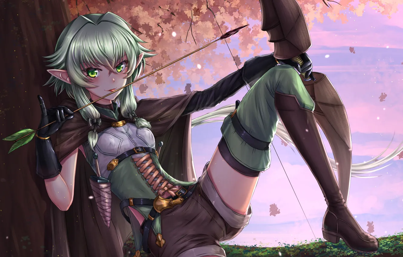 Photo wallpaper Elf, Anime, Art, Character, Archer, The killer of goblins, Goblin slayer