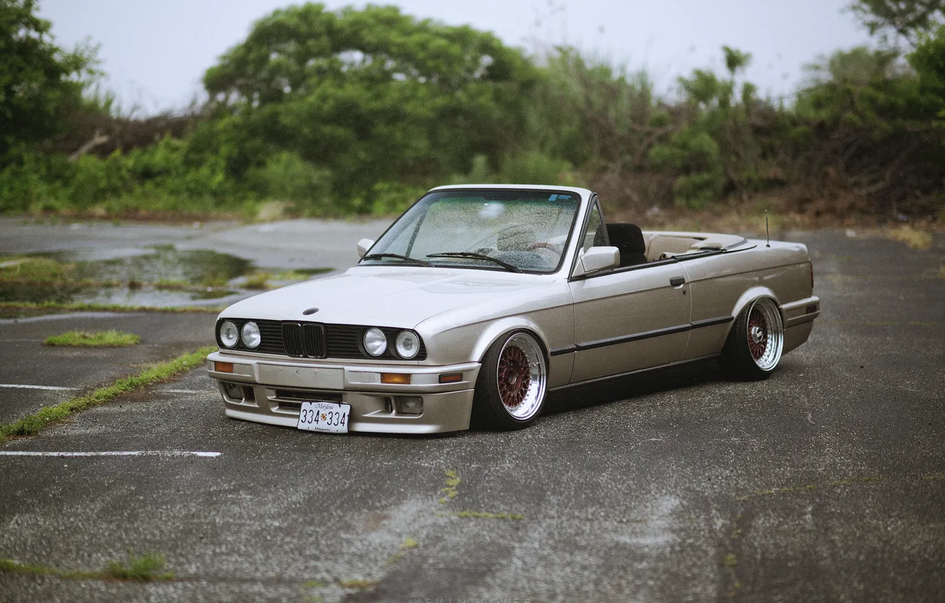 Photo wallpaper bmw, BMW, grey, cabrio, e30, 320