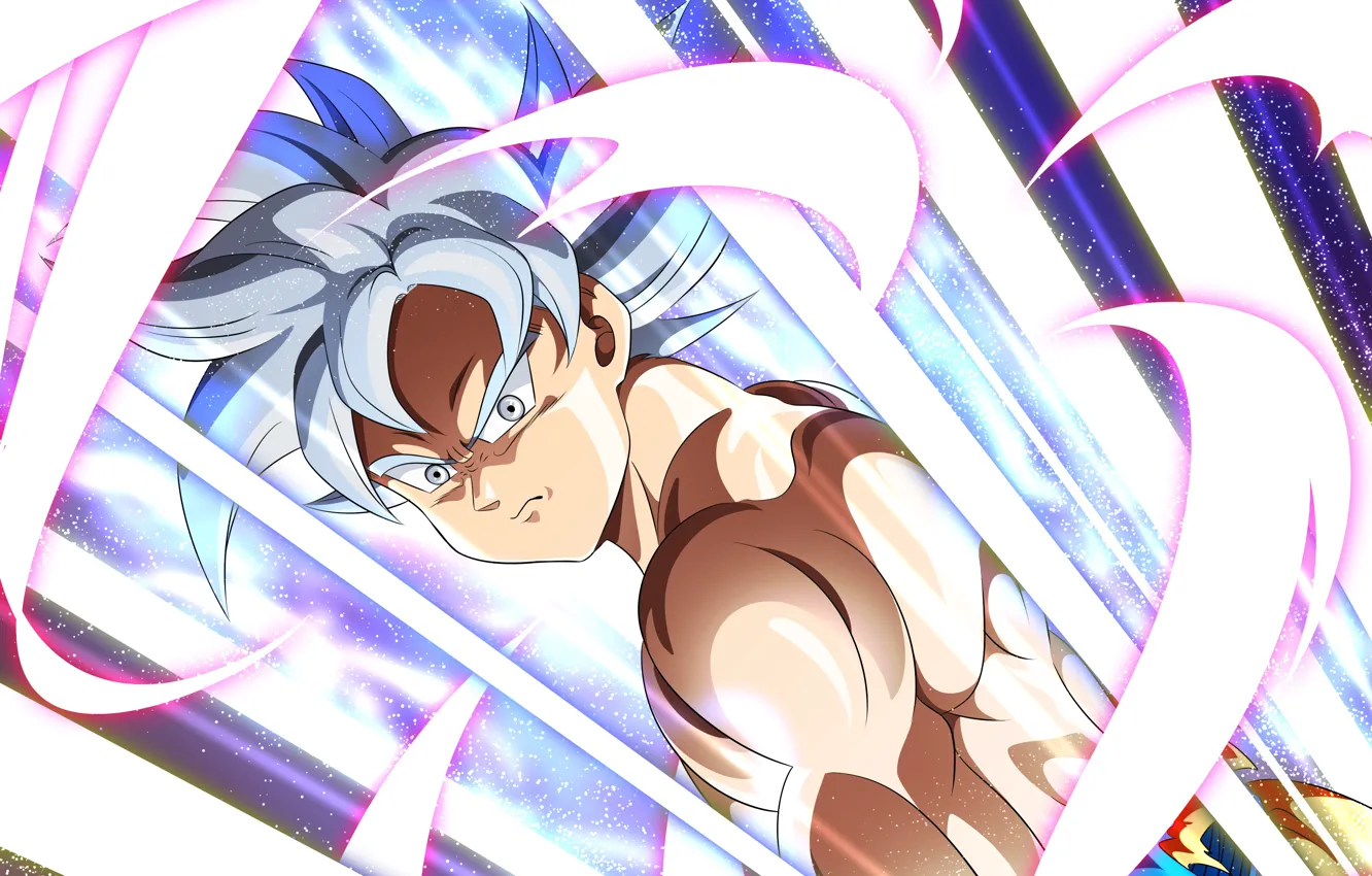 Photo wallpaper look, lights, guy, Dragon Ball, Dragonball