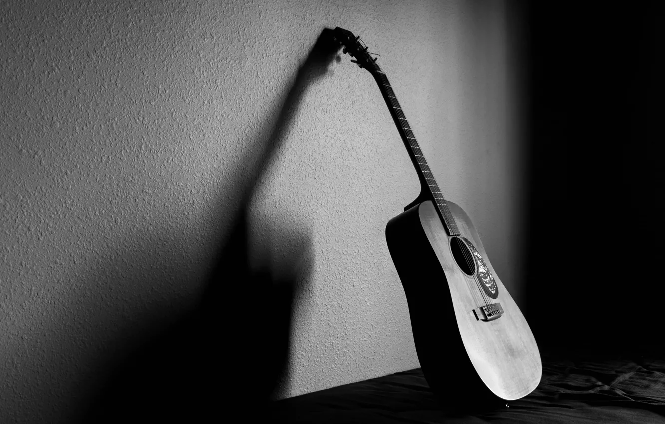 Photo wallpaper light, music, background, guitar, shadow