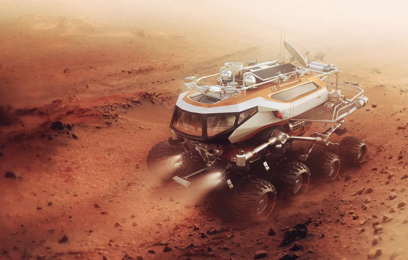 Photo wallpaper machine, surface, fiction, transport, figure, Truck, fantasy, science fiction