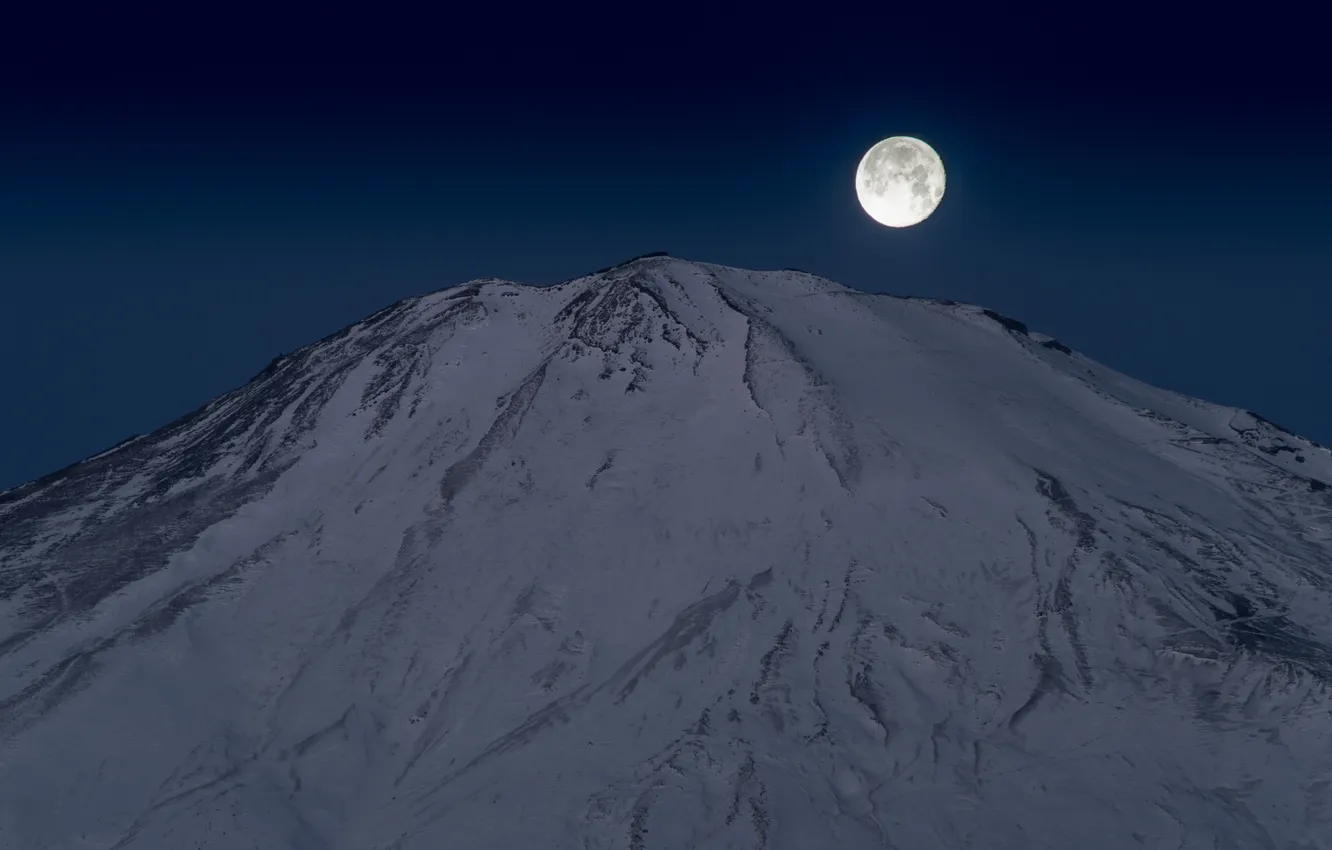 Photo wallpaper the moon, mountain, the volcano, Japan, Fuji